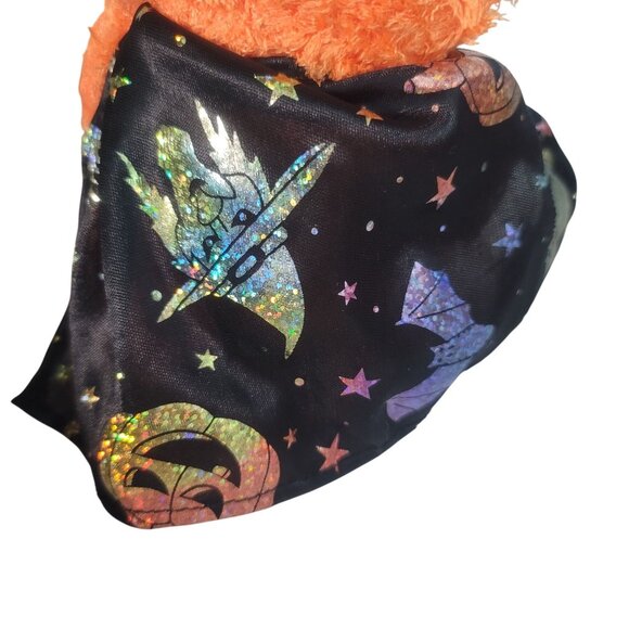 The Petting Zoo Teddy Bear Halloween Wizard Cape Hat Orange Black Plush Vintage - Picture 3 of 5